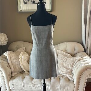 Elegant Gray Plaid Dress